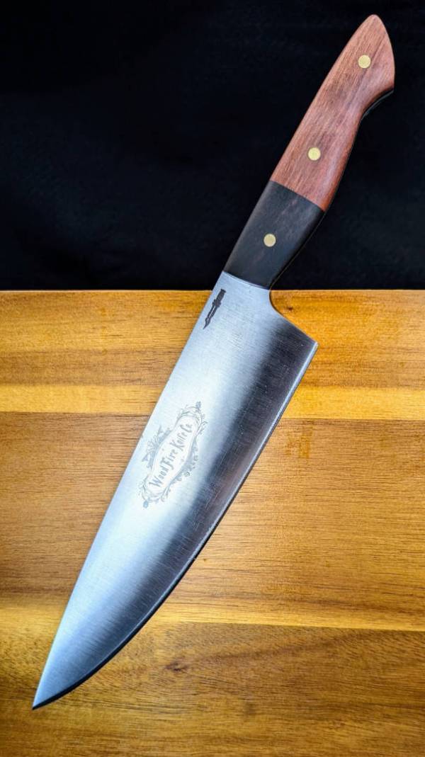 8 inch chef knife with ebony and rosewood handle