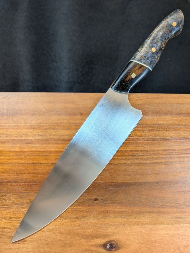 Black Ash Burl and Ebony Chef Knife