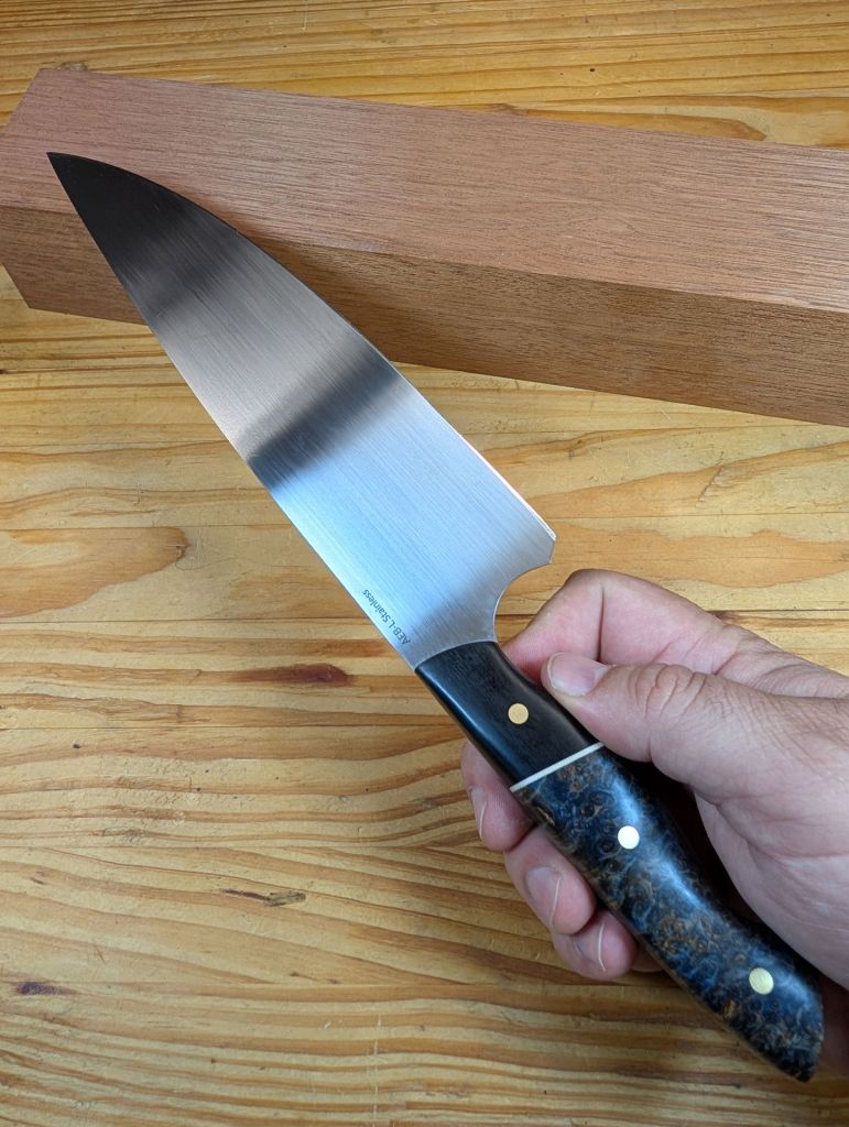 Black Ash Burl and Ebony Chef Knife